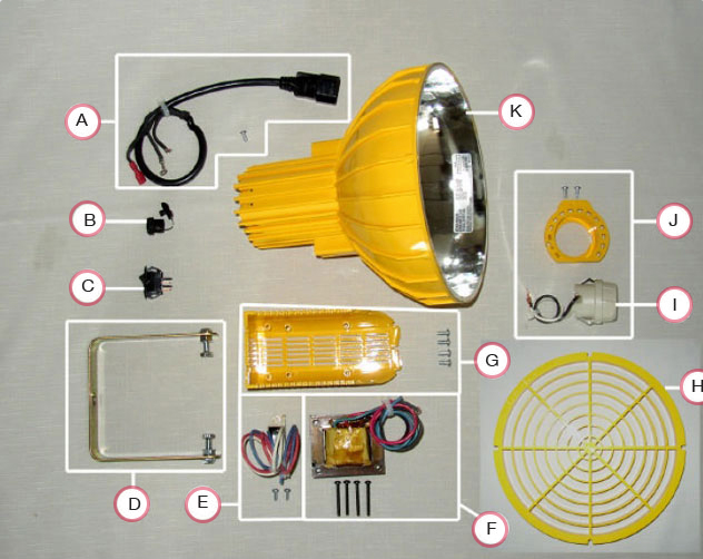 High Pressure Sodium Lamp Head Parts List
