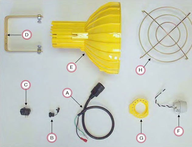 Polycarbonate Lamp Head Replacement Parts